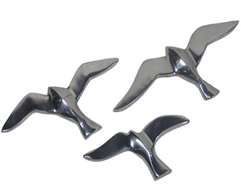 Aluminium Set of 3 Small Flying Seagulls