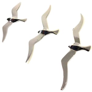 Aluminium Set of 3 Large Flying Seagulls