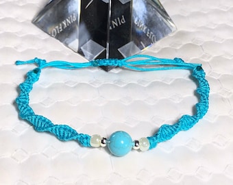 Turquoise gemstone bracelet, blue bracelet birthday gift for her, blue gemstone bracelet. Gemstone bracelet gift for mum sister, daughter