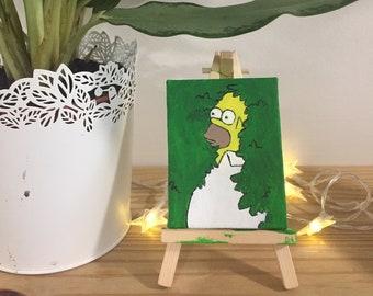 Homer Simpson Hedge mini schilderij