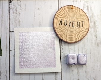 Advent -  Handmade Metallic Watercolour - Calligraphy Ink -  Watercolor - Advent Calendar Colour - Light Lilac Metallic Mica Paint