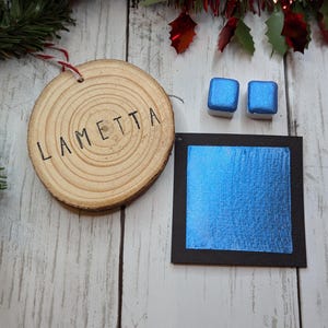 Lametta -  Handmade Metallic Watercolour - Calligraphy Ink -  Watercolor - Advent Calendar Colour - Interference Blue with Holo Glitter