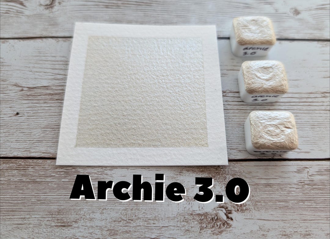Archie 3.0 - Handmade Metallic Watercolour Paint Light Cream With ...