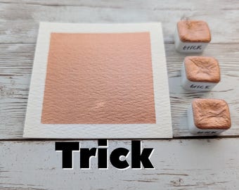 Trick - Handmade Metallic Watercolour Paint Rose Gold with Gold Inclusions Shimmer Aquarelle