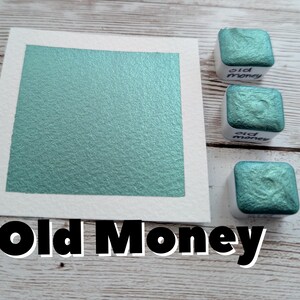 Old Money - Handmade Metallic Watercolour Paint Dark Green Shimmer Aquarelle