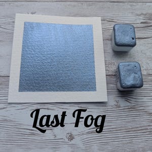 Last Fog  -  Handmade Metallic Watercolour - Calligraphy Ink -  Watercolor - Aquarelle - Mica Shiny Water Paint - Grey Blue Metallic Paint