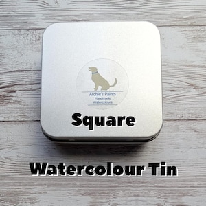 Square B-Grade Watercolour Tin - Holds XX Half Pans - Watercolour Tin - Grey - **TIN ONLY - 1 per order **