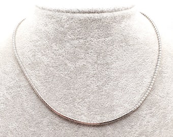 SALE Vintage Sterling Silver Box Link Chain Choker Necklace Snake Square 38.5cm 15.15&quot; 11.88g Links Solid 835 Chains Womens Jewellery