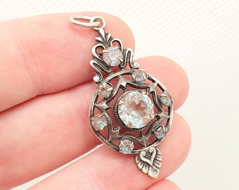 アンティーク ビクトリア朝 サフィレット ペンダント ネックレス、本物