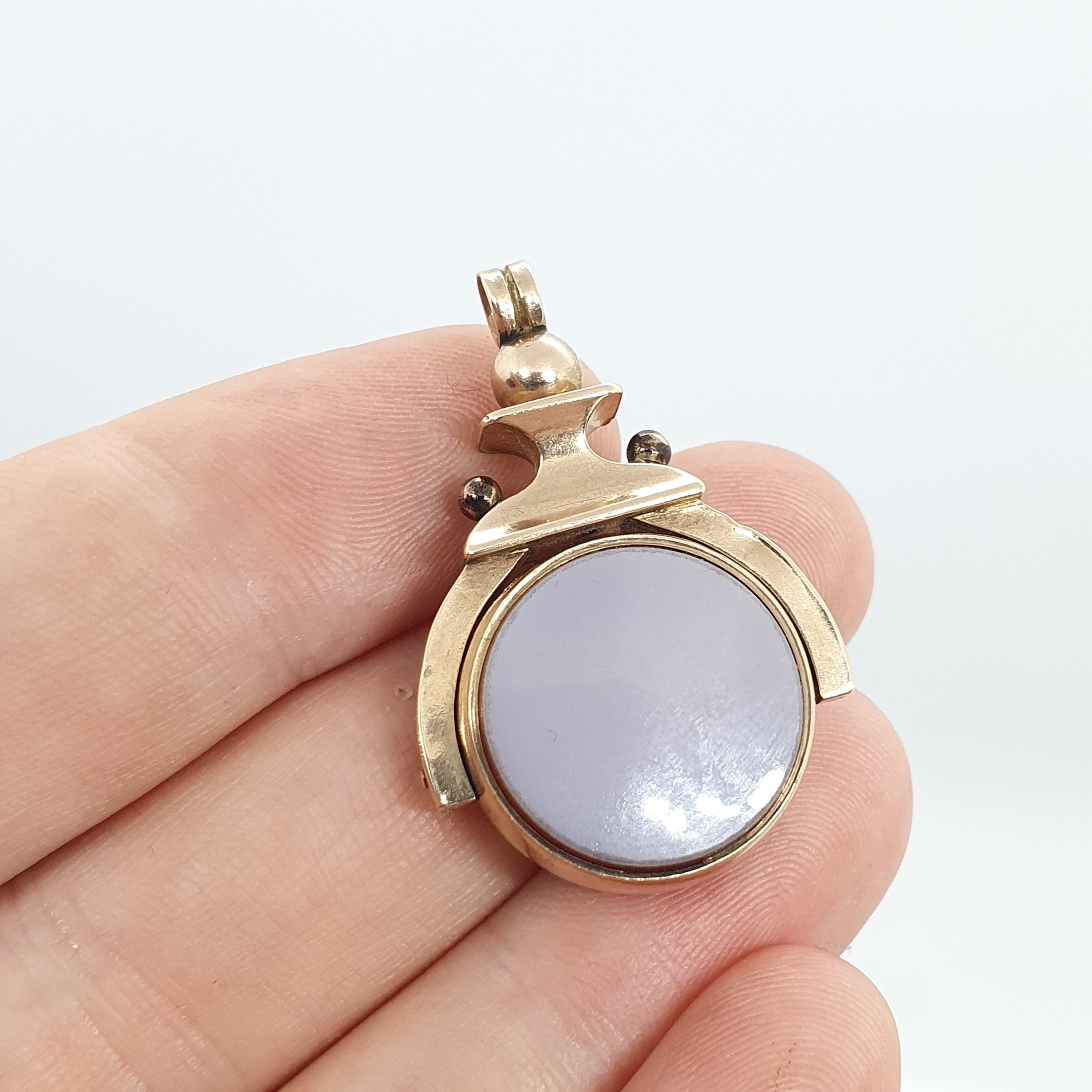 Antique 10ct 10k Rose Gold Spinner Fob 