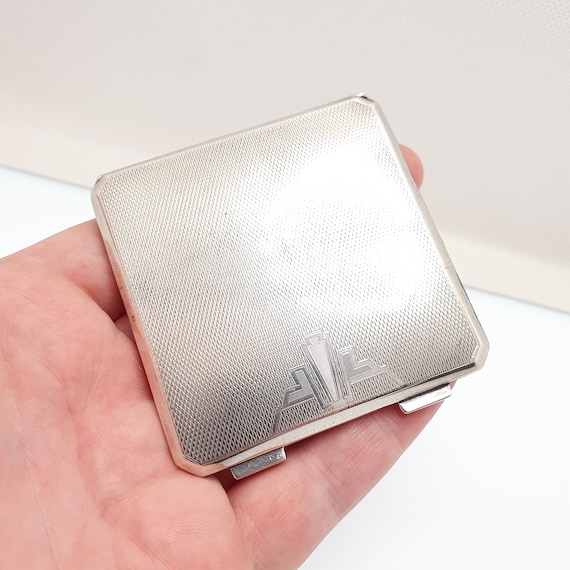Old Vintage Sterling Silver Powder Compact 1946 H… - image 1