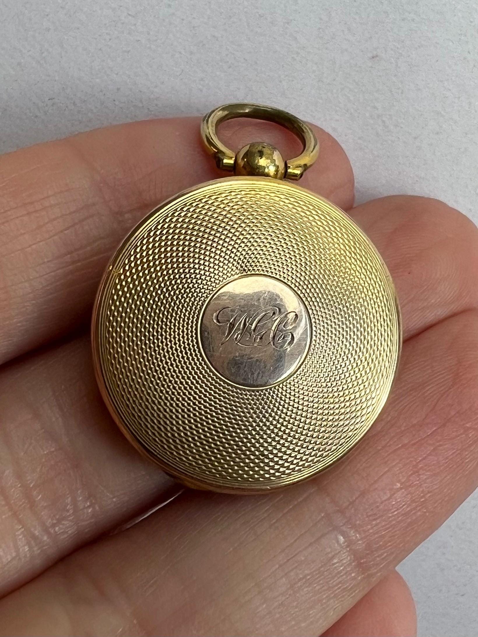 Georgian Pendant Watch 17 Jewels Watch Swiss Vintage 1950 Bucherer Guilt Ball Pendant Watch Crystal Back  main image 3