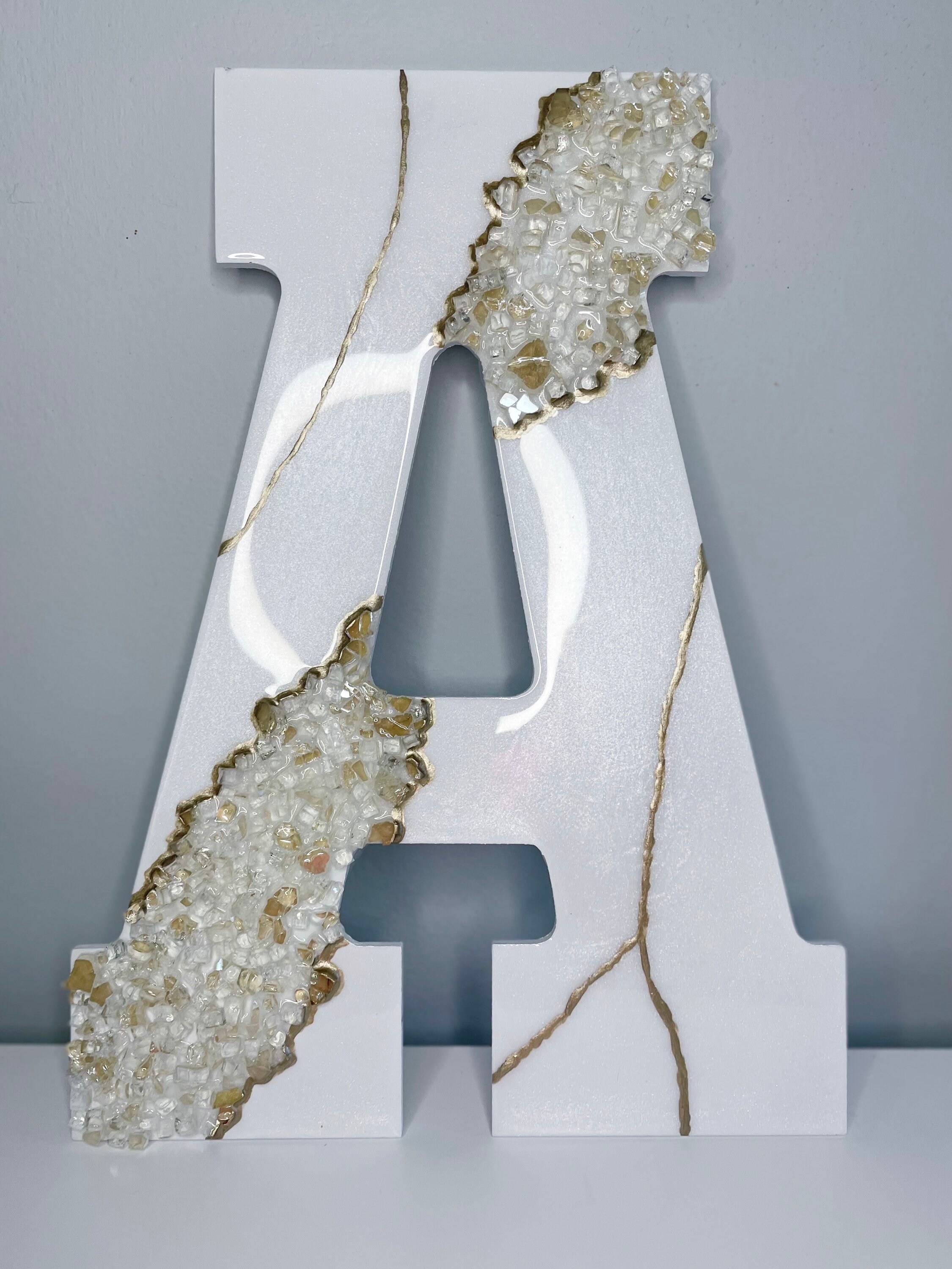Large Resin Letter with mounting Etsy