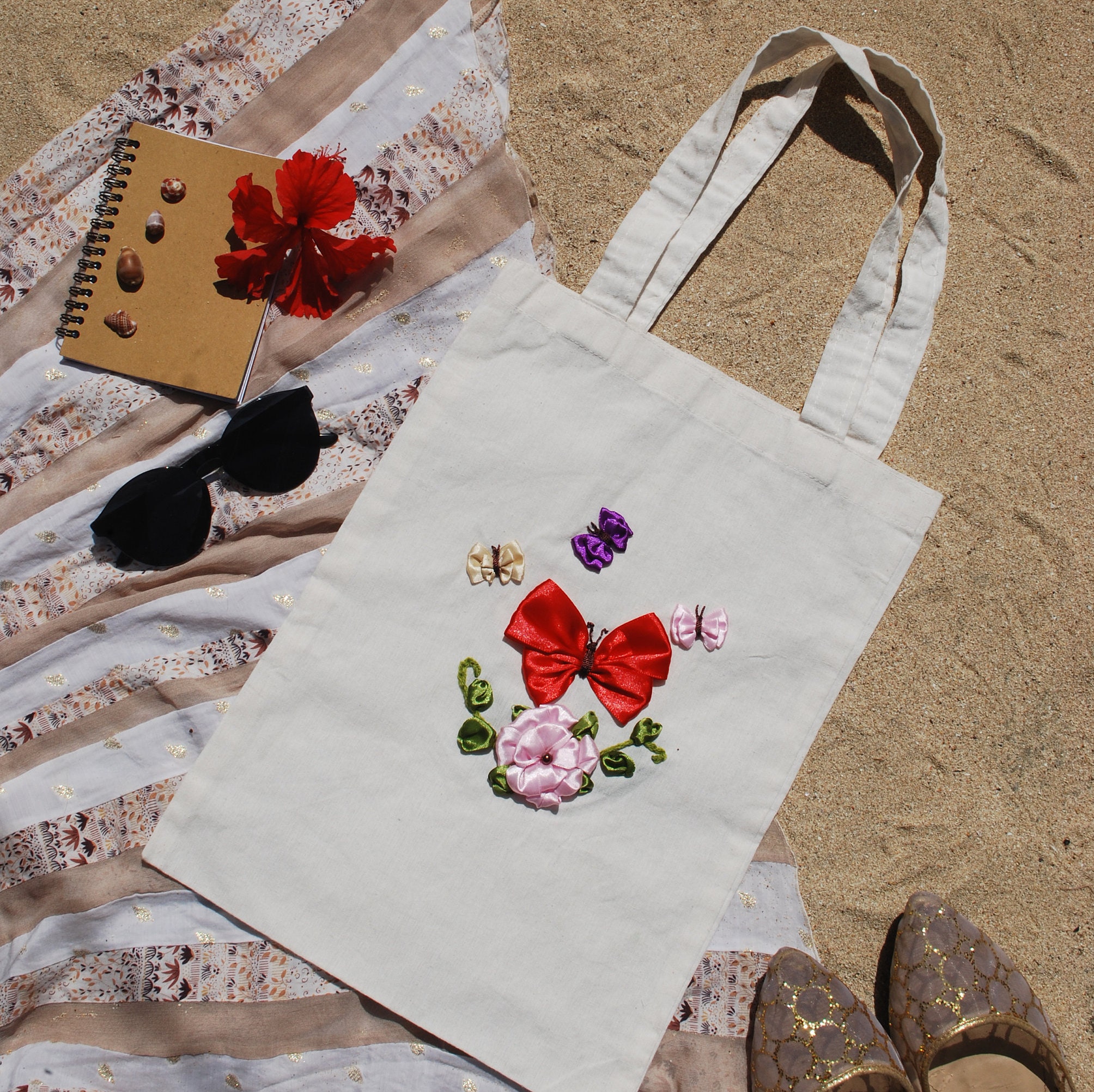 Custom Tote Bag I Satin Ribbon Tote Bag I Custom Tote bag I Etsy