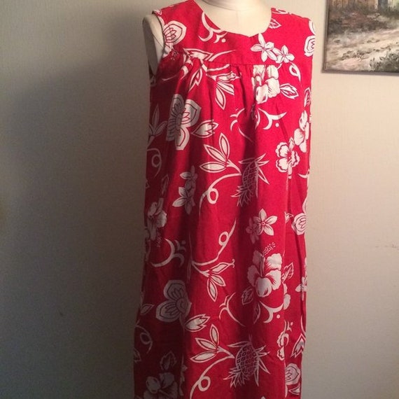Vintage 1960's Ui-Maikai Hawaii Cotton Sheath Dres