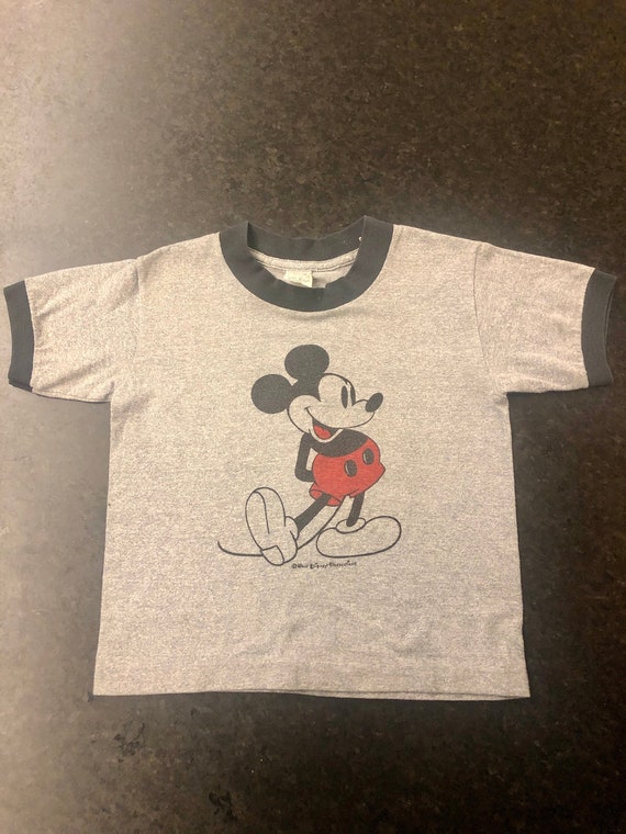 1980's Mickey Mouse kids ringer t-shirt, size 10-1