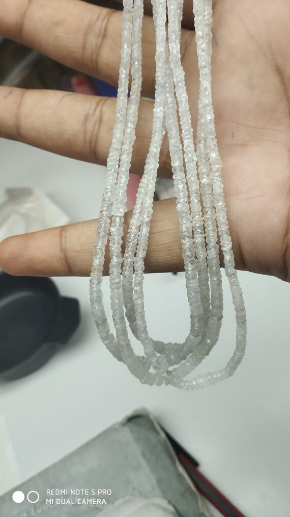 White sapphire deals beads