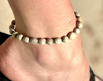 Natural anklet - handmade,  summer and beach inspired jewelry.  Made from job’s tear beads. One of a kind, fast shipping!