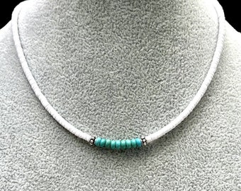 Dainty beach inspired necklace, custom made & one of a kind, Boho, surf collar, beach vibe, lightweight, for men or women, ADJUSTABLE