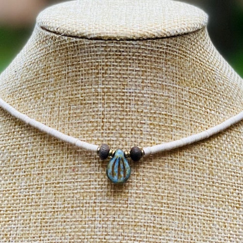 Surfer Style Beaded Necklace Choker Custom Made & One of a Etsy