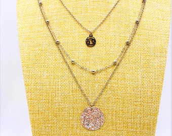 ZODIAC necklace, layered, ADJUSTABLE, handmade, One of a Kind, ~choose sign~  Great BIRTHDAY gift for friend, girlfriend, sister, mom...!