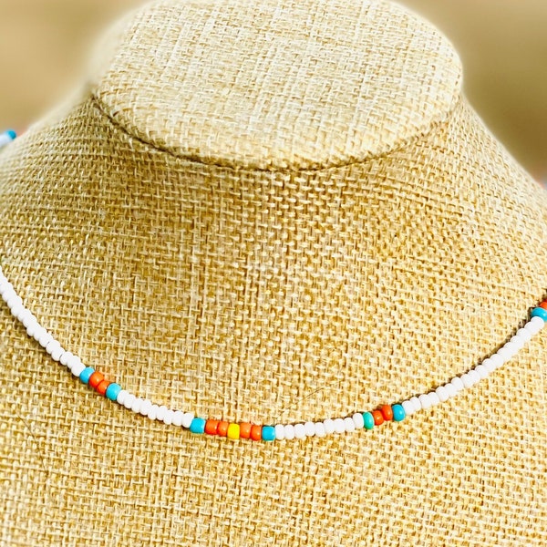 Surfer style THIN NECKLACE / choker / Custom made / One of a Kind / Boho / surf collar / beach vibe /summer/ lightweight / ADJUSTABLE!