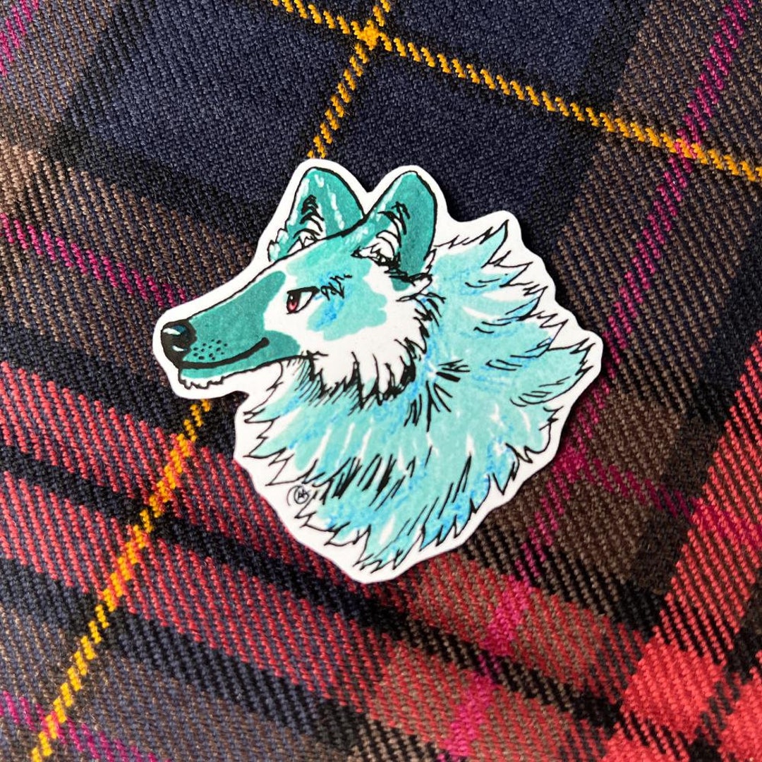 Turquoise Wolves Turquoise Wolf Sticker Laptop, Animals Stickers, Gift Sticker for ...