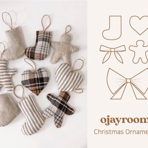 Nearly Free Christmas Three types of Ornaments Sewing Pattern! PDF A4, LETTER Patterns +Video Tutorial