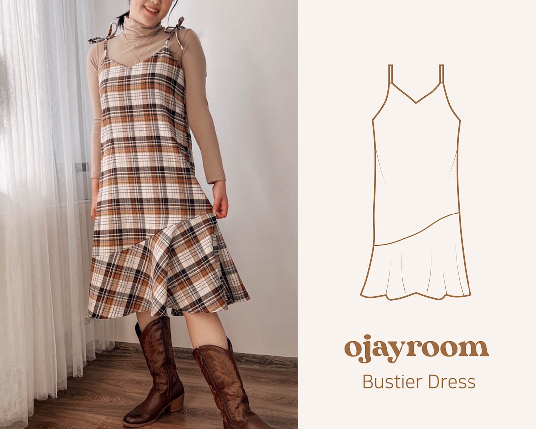 Bustier Dress, Ribbon Tie Dress, Layered Dress(ojdr0001) PDF A4, A0, Letter Sewing Patterns (total XXS~XXXL 8 Sizes) +video Tutorial - Etsy UK