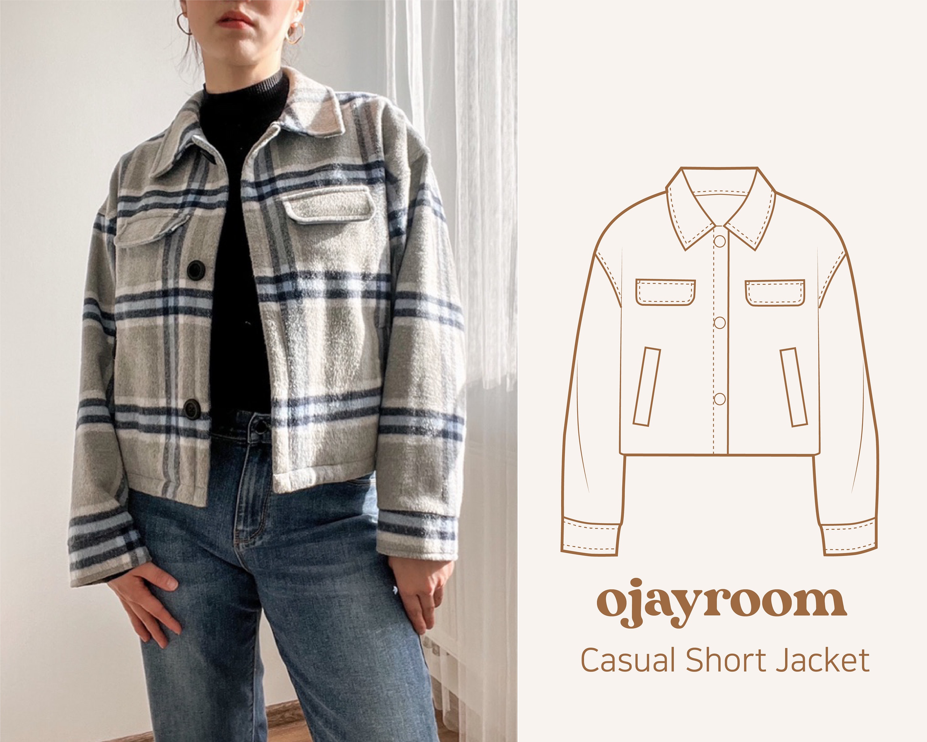 Casual Short Jacket, Winter Jacket(ojjk0001), Two Design