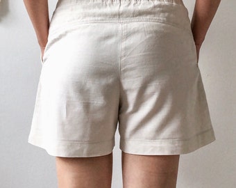 Linen Elastic Band Pants, Comfort Shorts(ojpt0001) PDF A4