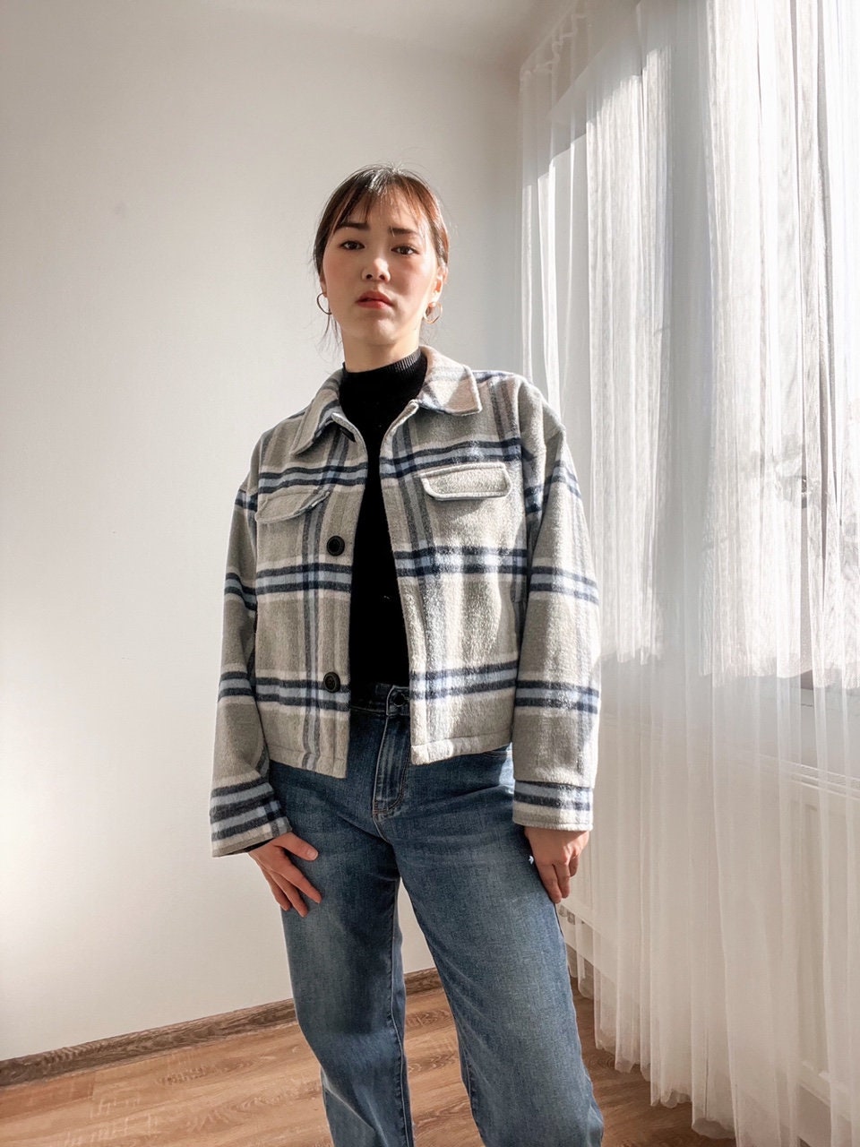 ジャケット・アウター sheller Mohair check short coat COAT – shéller / シェリエ