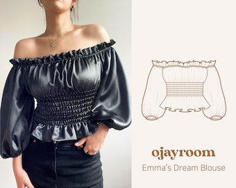 Cottagecore Corset Inner Blouse Top(OJTS0005) PDF A4,A0,LETTER Sewing Patterns(8 Sizes) +Video, Photos Tutorial