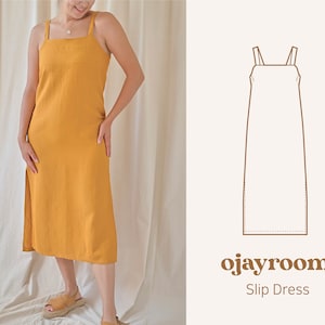 Vestido lencero, vestido con aberturas de verano (OJDR0007) PDF A4, Carta, Patrones de costura A0, (Total XXS ~ XXXL 8 tamaños) +Video Tutorial