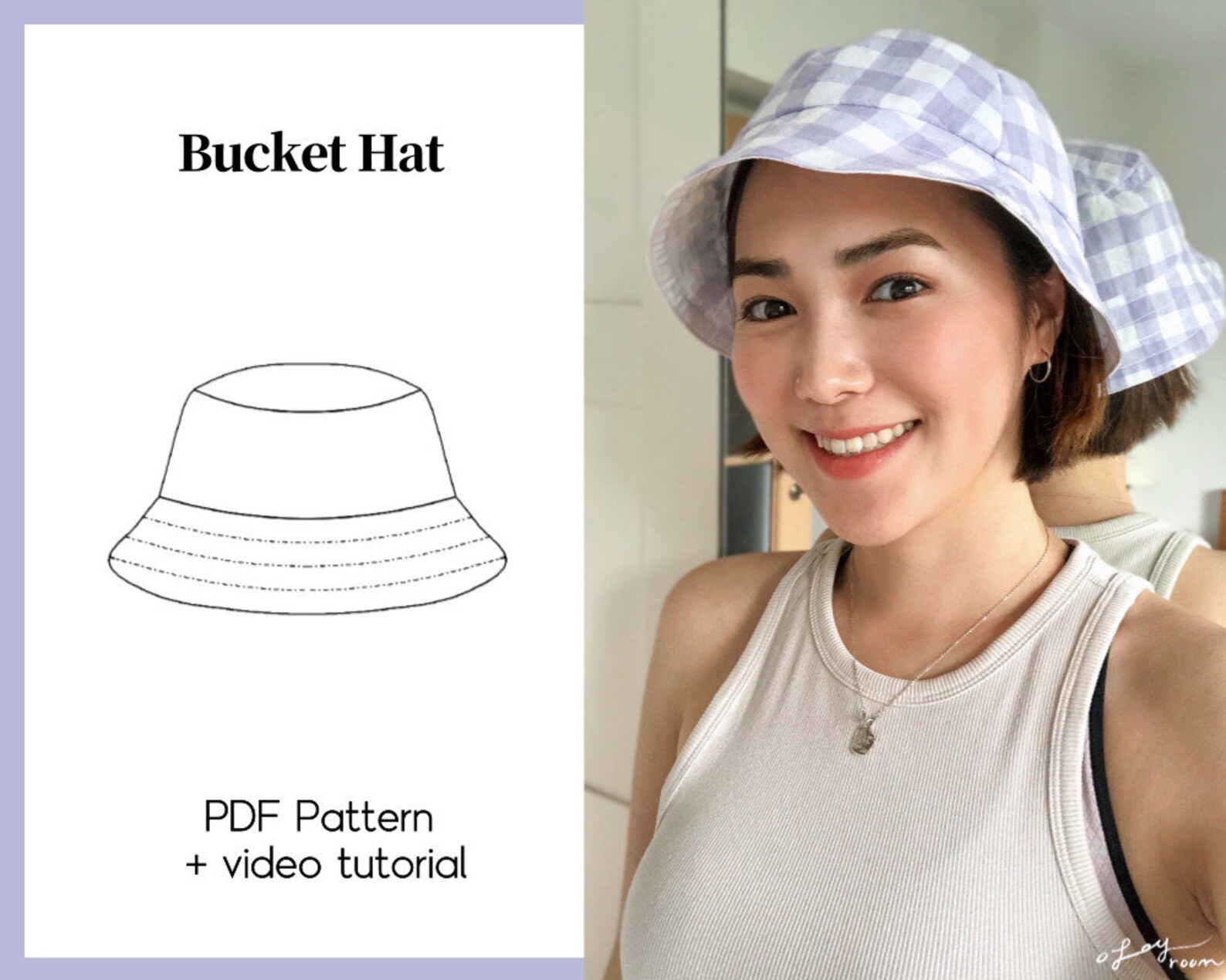 Reversible Bucket Hat Sewing Patternojht0002 Hat PDF A4 Etsy