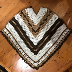 Boho Color Block Poncho