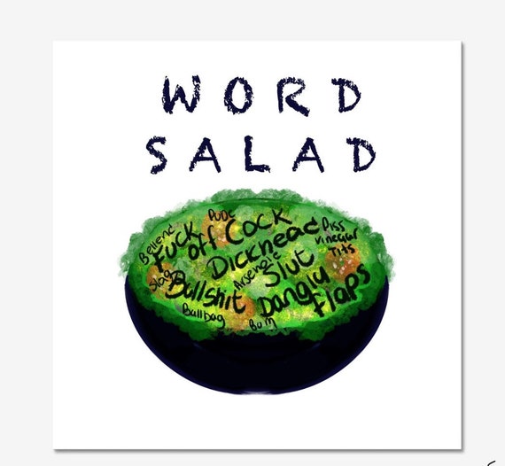 Word Salad Funny Print Swear Words Art Johnny Depp Quote Card Etsy