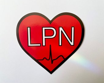 Licensed Practical Nurse Vinyl Sticker, LPN Decal, Healthcare Worker, Nurse Gift, Medical Sticker, Laptop Sticker