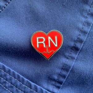 Registered Nurse Enamel Pin, Rn Nursing Pin, Nurse Week, Gift For Nurse, Healthcare Worker, Nursing Graduation
