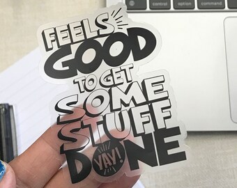 Sticker | Get Stuff Done | clear sticker | laptop sticker | waterproof sticker, SALE