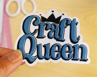 Craft Queen Sticker, craft lover, crafter, water proof sticker, water bottle sticker, laptop sticker