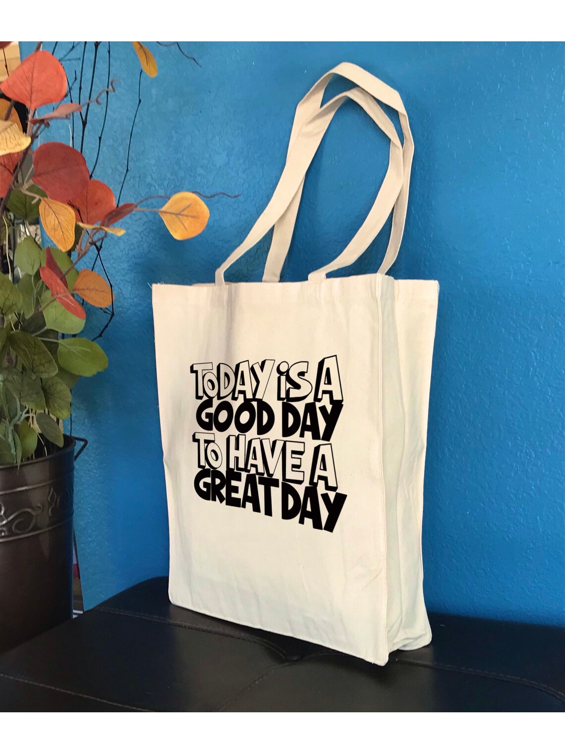 Canvas Tote Bag Good Day Great Day cotton tote bag Etsy