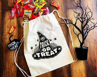 Trick Or Treat Drawstring Bag, Halloween Goody Bag, Kids, Teenagers