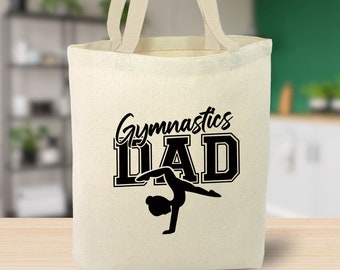 Gymnastics Dad Canvas Tote Bag, Sports Dad, girl dad, Fathers Day Gift, gift for him