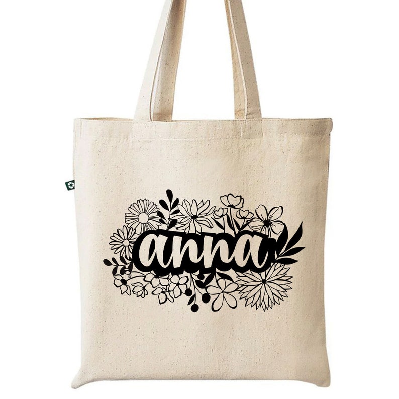 Personalized Name Canvas Tote Bag Hand Lettering Design Wedding Bride's Maid Favor Bags Bachelorette Party Maid of Honor Gifts image 3