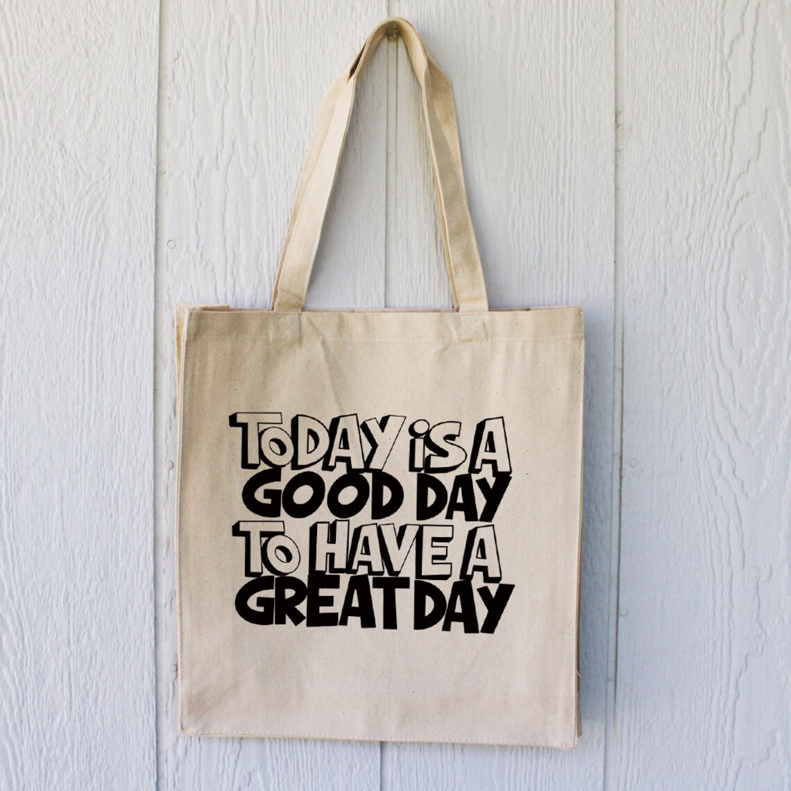 Canvas Tote Bag Good Day Great Day cotton tote bag Etsy