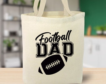 Football Dad Canvas Tote Bag, sports dad, fathers day gift, gift for him