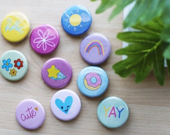 Pin Badge | Fun Set | Pin Buttons | Magnet Badges