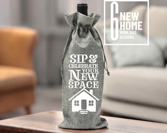 New Home Owners Wine Gift Bag, Housewarming Gift, Wine Lover, New House Gift, Real Estate