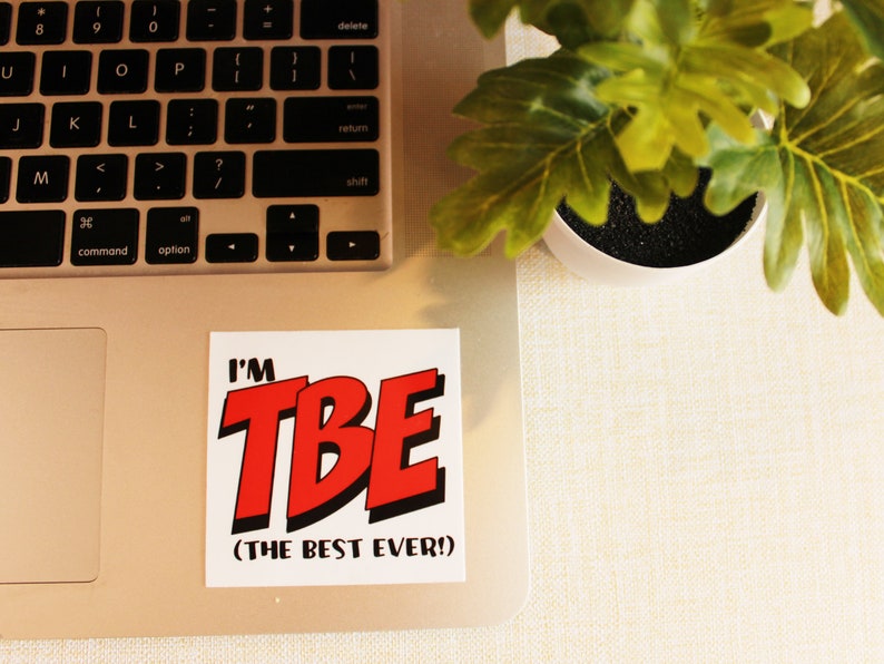 Sticker TBE The Best Ever laptop sticker waterproof sticker water bottle sticker, SALE image 3